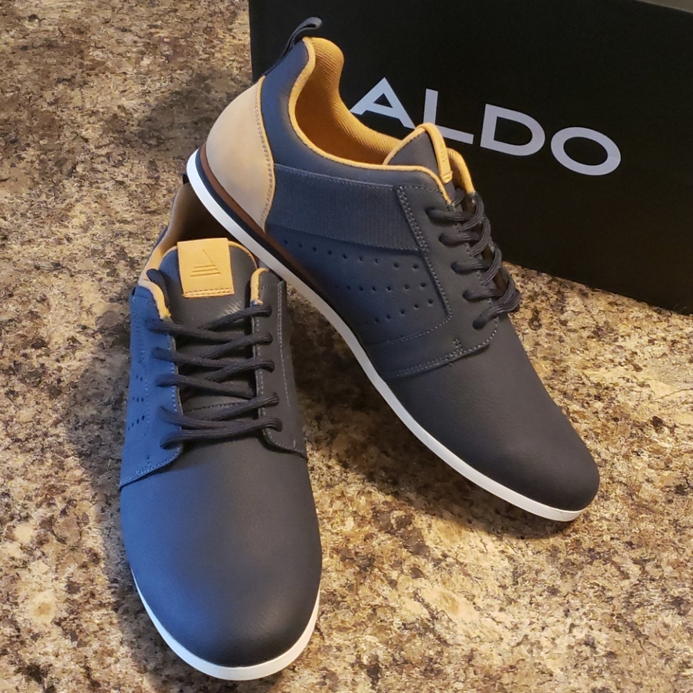 Aldo Navy and Tan Sneakers
